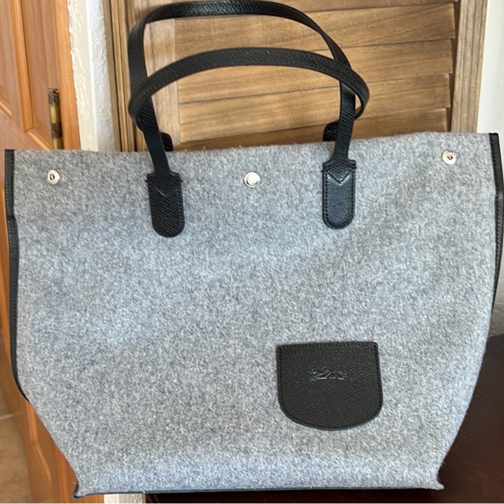Longchamp felt toile tote,